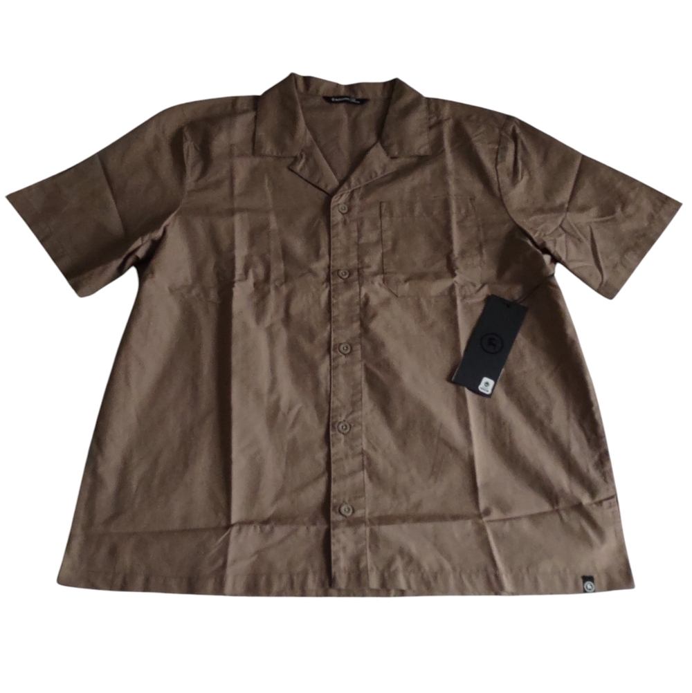 Backcountry Trailmix Camp Collar Button-Up In Fossil Mens Large